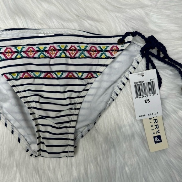 NWT Sperry Top Sider Embroidered String Bikini Bottom XS - Picture 3 of 9